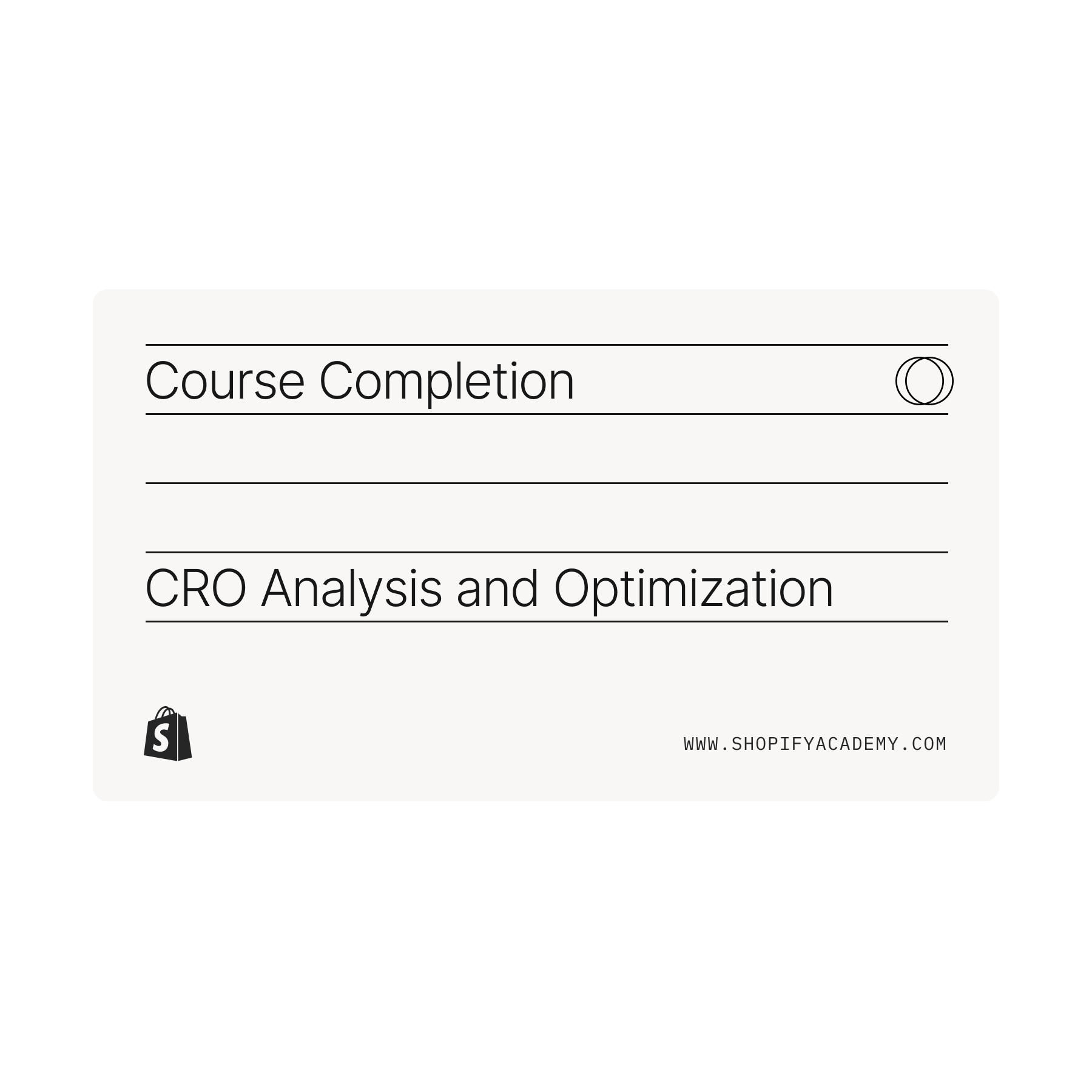 CRO Analysis and Optimization Course Completion Badge