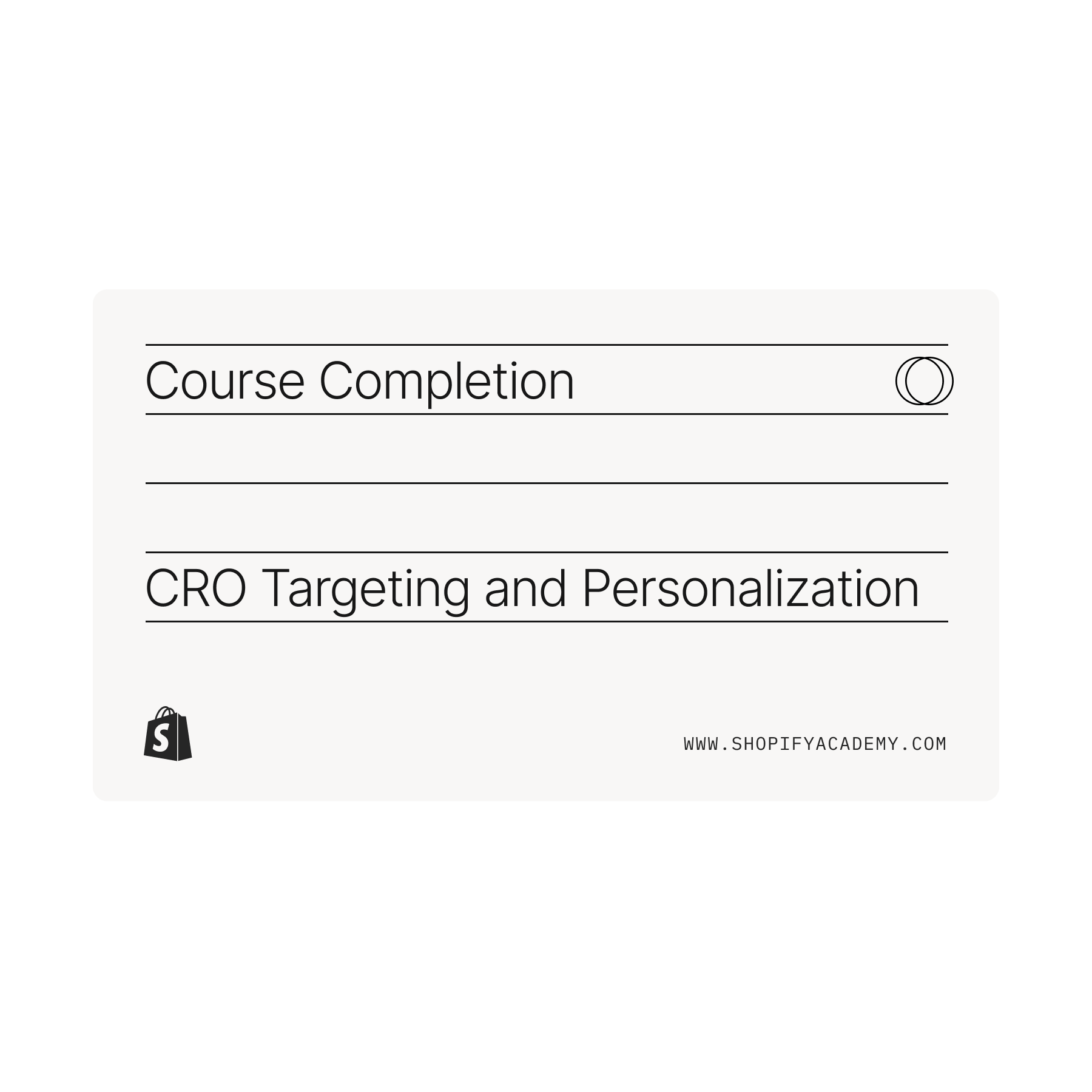 CRO Targeting and Personalization Course Completion Badge